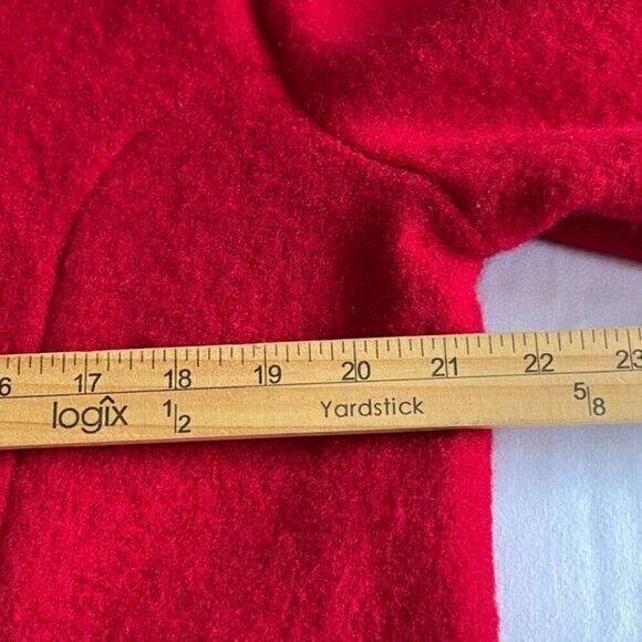 Talbots Womens 100% Wool Cardigan Button Front Long Sleeve Red Size 14 Classic - Picture 7 of 9